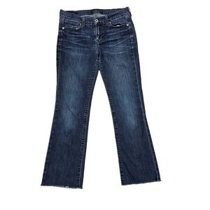 Lucky Brand Womens Brooke Slim Boot Stretch Jeans 6/28 R Dark Wash Raw Hem Denim